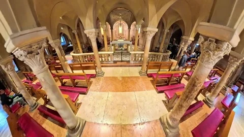 Crypt of Modena cathedral featuring San Geminiano stone tomb 스톡 동영상 326838754