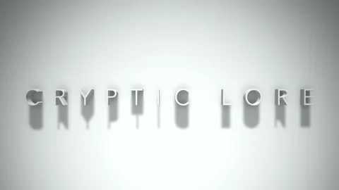 Cryptic lore 3D title animation with shadows on a white background Stock Footage 297816840