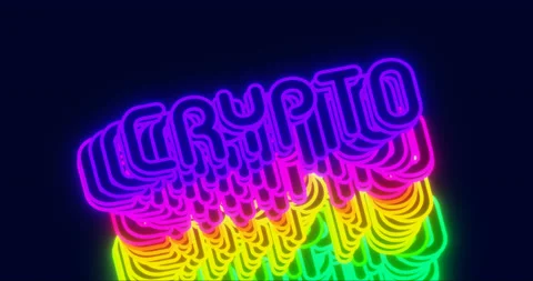 Crypto in abstract style on light background. Blue neon background. Loopable Stock-Footage 205891144