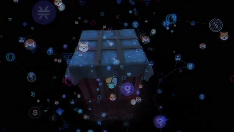 Crypto Airdrop with Crypto Assets Stock Footage 198662338