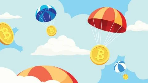 Crypto Airdrop Flat Design イラスト素材