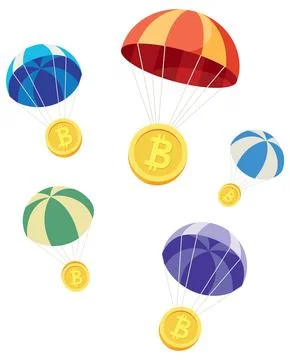 Crypto Airdrop on White 库存插图