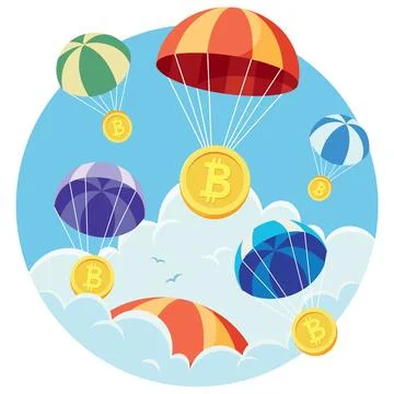 Crypto Airdrop on White 스톡 일러스트