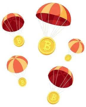 Crypto Airdrop on White Stock Illustration