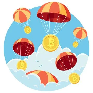 Crypto Airdrop on White Stock Illustration