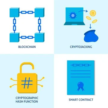 Crypto and blockchain icon set Stockillustratie
