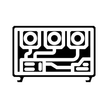 Crypto app cryptocurrency mining glyph icon vector illustration Stock Illustration