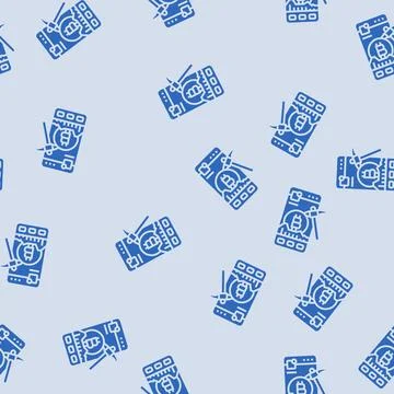 Crypto app cryptocurrency mining glyph seamless pattern Stock Illustration