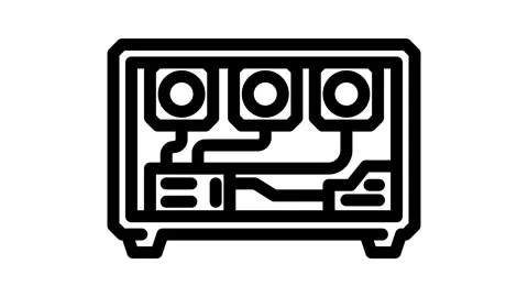 Crypto app cryptocurrency mining line icon animation Stock Footage 326753214