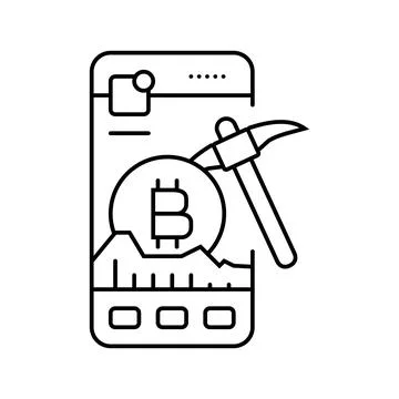 Crypto app cryptocurrency mining line icon vector illustration Ilustração Stock