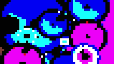 Crypto art animation, abstraction with pixelate effect in holographic colors Stock Footage 169612176