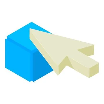 Crypto block icon isometric vector. Cursor sign near cryptocurrency block icon Stock Illustration