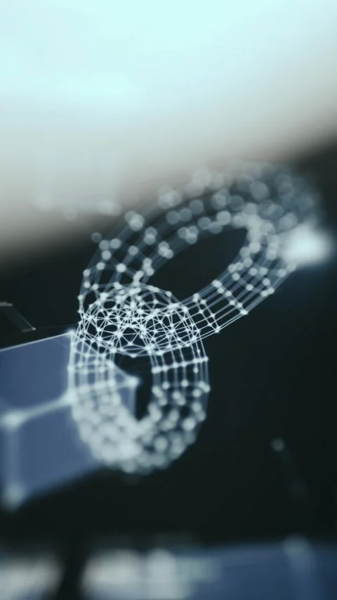 Crypto Blockchain Interface Dark Technology with moving graphs Stock Footage 337434876
