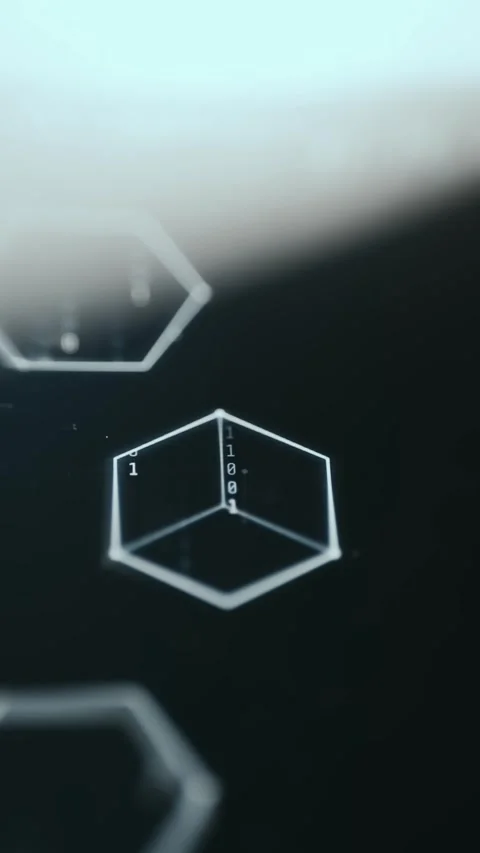 Crypto Blockchain Interface Dark Technology showing live status Stock Footage 337434984