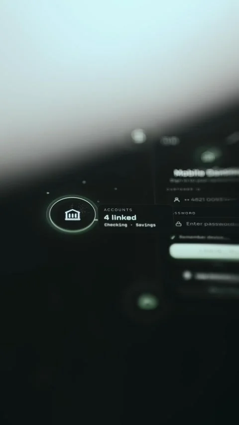 Crypto Blockchain Interface Dark Technology showing analytical results Stock Footage 337435095