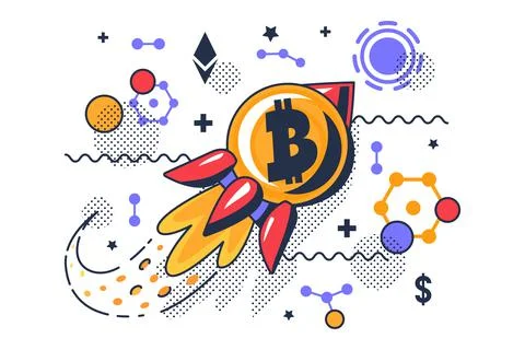 Crypto blockchain mining cryptocurrency vector Stock Illustration