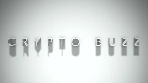 Crypto buzz 3D title animation with shadows on a white background Stock Footage 297456077