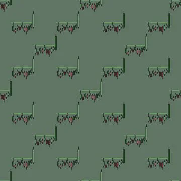 Crypto Candlestick Chart vector price action colored seamless pattern Illustrazione stock