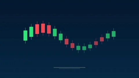 Crypto candlestick trading chart sky concept loop Stock Footage 342616449