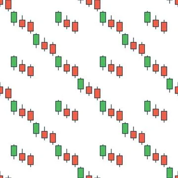 Crypto Candlesticks vector colored seamless pattern Stock Illustration