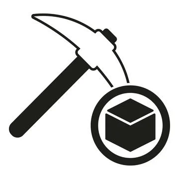 Crypto chain axe icon simple vector. Digital currency Illustrazione stock