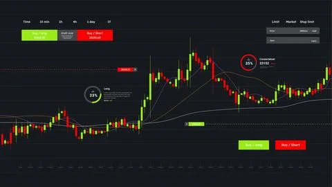 Crypto chart interface vector concept Stockillustratie