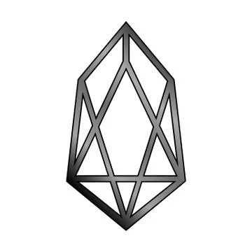 Crypto coin EOS icon on white. Stock Illustration