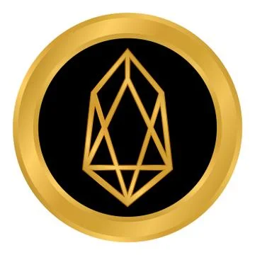 Crypto coin EOS icon on white. Stock Illustration