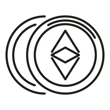 Crypto coin icon outline vector. Business money 스톡 일러스트