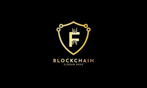 Crypto coin logos. Initial letter F logo Illustrazione stock