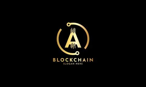 Crypto coin logos. Initial letter A logo Illustrazione stock