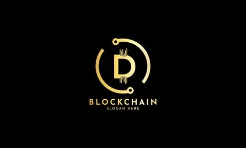 Crypto coin logos. Initial letter D logo Illustrazione stock
