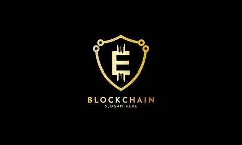 Crypto coin logos. Initial letter E logo Illustrazione stock