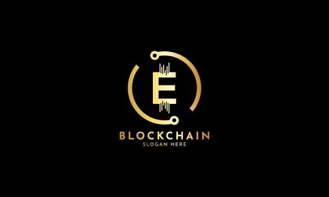 Crypto coin logos. Initial letter E logo Illustrazione stock