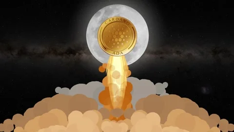 Crypto Coin Rocket Launch to Moon Stock Footage 304568759