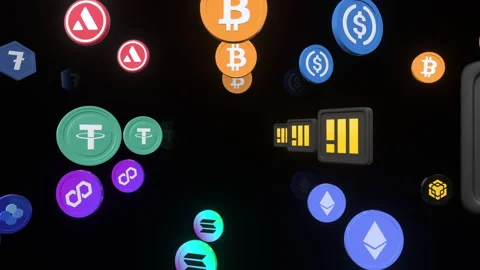 Crypto Coin Tunnel Stock Footage 302648593