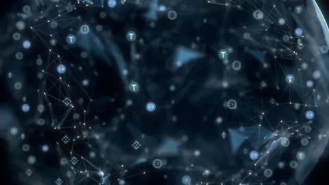 Crypto Coins Connection Stock Footage 171060264