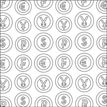 Crypto coins isometric pattern Stock Illustration