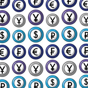 Crypto coins isometric pattern Illustrazione stock
