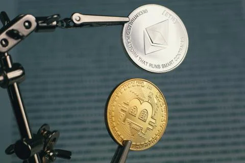 Crypto coins Stock Photos