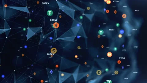 Crypto Coins Structure Stock Footage 169224154