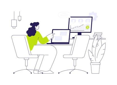 Crypto community manager abstract concept vector illustration. Stock Illustration