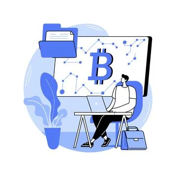 Crypto community manager isolated cartoon vector illustrations. Illustrazione stock