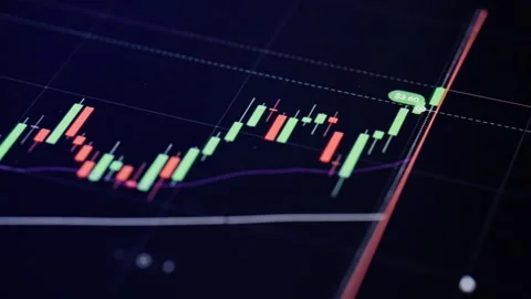 Crypto crash bitcoin fall stock market currency price chart on screen closeup Stock Footage 332419529