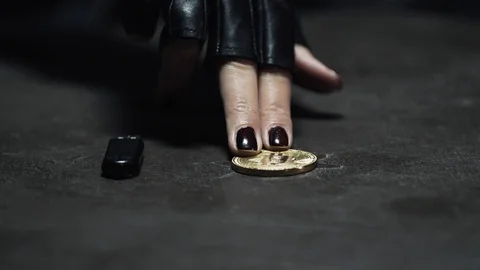 Crypto - Criminal sells data in exchange for Cryptocurrency. Stock-Footage 92088612