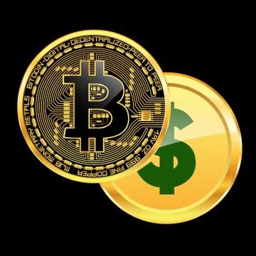 Crypto currency bitcoin beats dollar concept Stock Illustration
