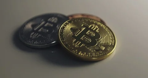Crypto currency, bitcoin. BTC, Bit Coin. Vídeo Stock 109130833