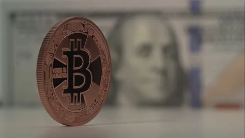 Crypto currency, bitcoin. BTC, Bit Coin. Blockchain technology, bitcoin mining Stock Footage 151512314