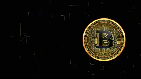 Crypto currency, bitcoin. BTC, Bit Coin. Blockchain technology. Background Stock Footage 223221997