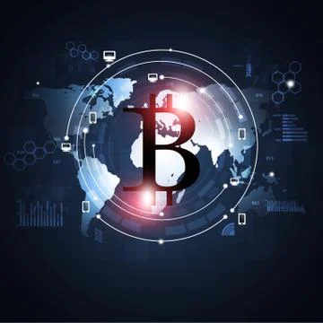Crypto currency Bitcoin Stock Illustration
